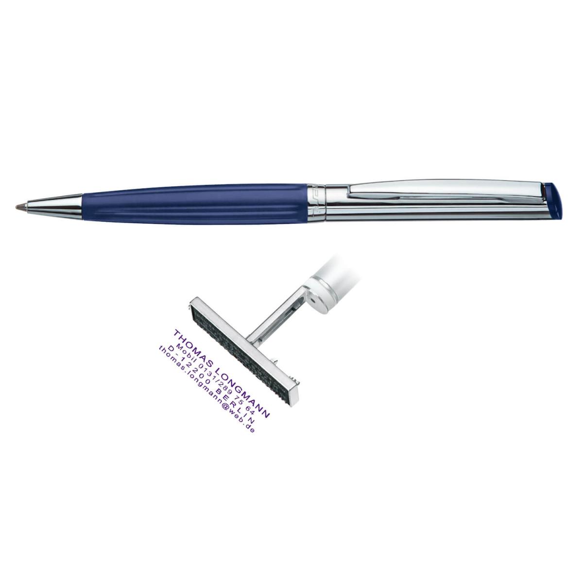 HERI | Stempelschreiber Diagonal Wave blau-silber (6231M)